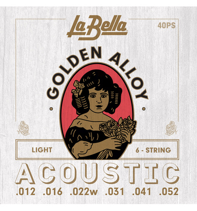 JUEGO DE CUERDAS PARA GUITARRA ACÚSTICA LA BELLA GOLDEN ALLOY LIGHT 12-52
