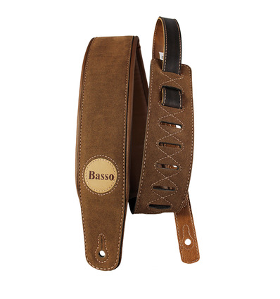 CORREA BASSO PARA GUITARRA Y BAJO SERIE ANTE SINTÉTICO MARRÓN ACOLCHADA