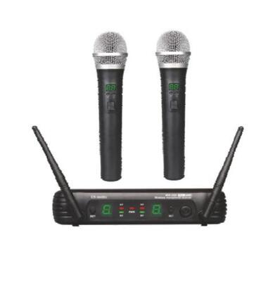 DOS MICRÓFONOS INALÁMBRICOS DE MANO EK UHF 