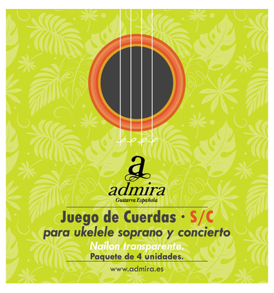 JUEGO DE CUERDAS ADMIRA PARA UKELELE SOPRANO Y CONCIERTO CA500UKSC NAILON