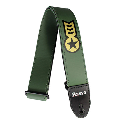 CORREA BASSO PARA GUITARRA Y BAJO SERIE SERIGRAFIADA VERDE MILITAR
