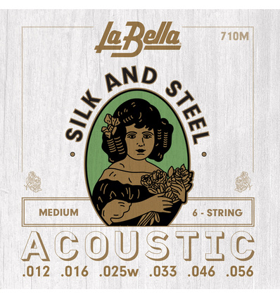 JUEGO DE CUERDAS PARA GUITARRA ACÚSTICA LA BELLA SILK & STEEL MEDIUM 12-56
