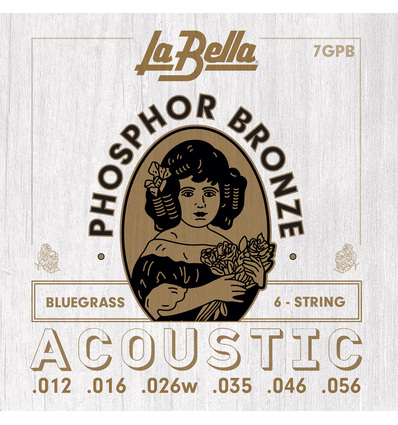 JUEGO DE CUERDAS PARA GUITARRA ACÚSTICA LA BELLA PHOSPHOR BLUEGRASS 12-56