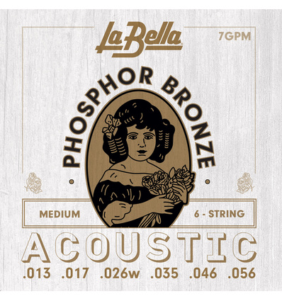 JUEGO DE CUERDAS PARA GUITARRA ACÚSTICA LA BELLA PHOSPHOR MEDIUM 13-56