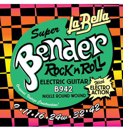 JUEGO DE CUERDAS PARA GUITARRA ELÉCTRICA LA BELLA SUPER BENDER SUPER LIGHT 09-42