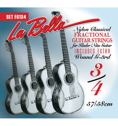 JUEGO DE CUERDAS LA BELLA PARA GUITARRA CLÁSICA FRACTIONAL ESCALA 3/4