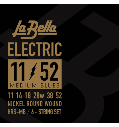 JUEGO DE CUERDAS PARA GUITARRA ELÉCTRICA LA BELLA HRS MEDIUM BLUES 11-52