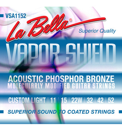 JUEGO DE CUERDAS LA BELLA PARA GUITARRA ACÚSTICA VAPOR SHIELD CUSTOM LIGHT
