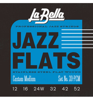 JUEGO DE CUERDAS PARA GUITARRA ELÉCTRICA LA BELLA JAZZ FLATS CUSTOM MEDIUM
