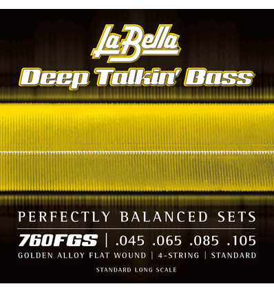 JUEGO DE CUERDAS LA BELLA PARA BAJO DEEP TALKIN GOLD FLATS 045-105