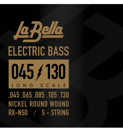 JUEGO DE CUERDAS LA BELLA PARA BAJO ELÉCTRICO DE 5 CUERDAS RXN5D NICKEL