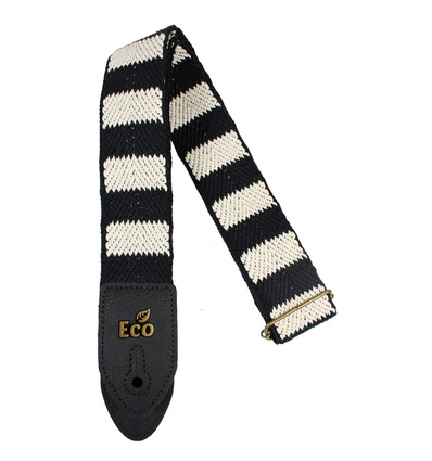 CORREA PARA GUITARRA Y PARA BAJO BASSO VEGANA LÍNEA RAYAS ECOLÓGICAS NEGRA