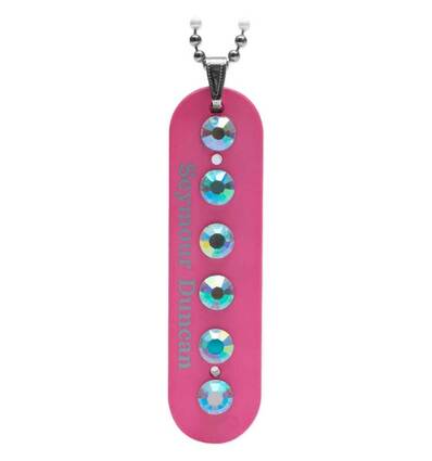 NECKLACE BOBBIN METAL RED