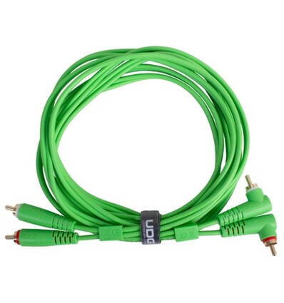 U97005GR - ULTIMATE AUDIO CABLE SET RCA STRAIGHT - RCA ANGLED GREEN