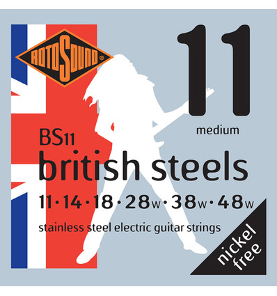 JUEGO DE CUERDAS ROTOSOUND PARA GUITARRA ELÉCTRICA BRITISH STEELS 11-48 