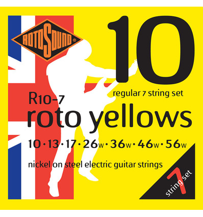 JUEGO DE 7 CUERDAS ROTOSOUND PARA GUITARRA ELÉCTRICA 10-56