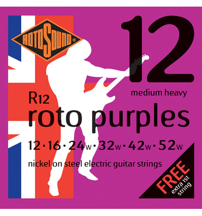 JUEGO DE CUERDAS ROTOSOUND PARA GUITARRA ELÉCTRICA 12-52