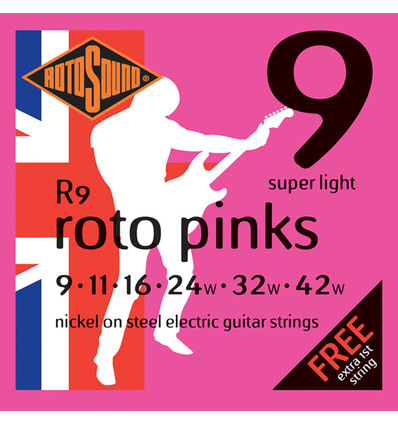 JUEGO DE CUERDAS ROTOSOUND PARA GUITARRA ELÉCTRICA 9-42
