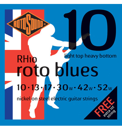 JUEGO DE CUERDAS ROTOSOUND PARA GUITARRA ELÉCTRICA 10-52