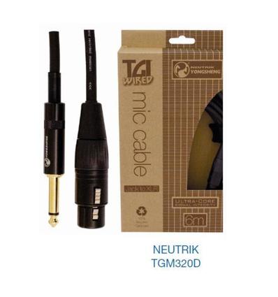 CABLE TGI PARA MICRÓFONO JACK-XLR HEMBRA 6M